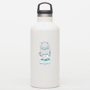 Niedlicher Hippo Baby Spumping Cartoon Illustratio Aufkleber
