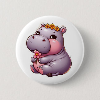 Niedlicher Hippo-Button Button