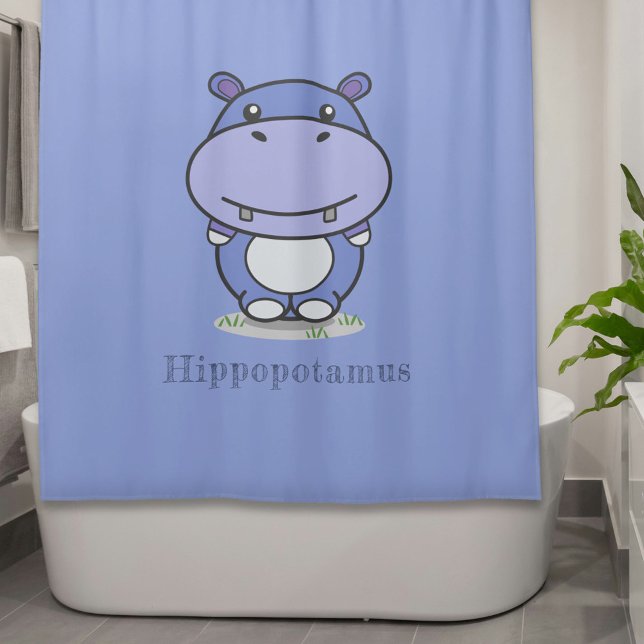 Niedlicher Hippo-Duschvorhang Duschvorhang (Cute Hippo Shower Curtain)