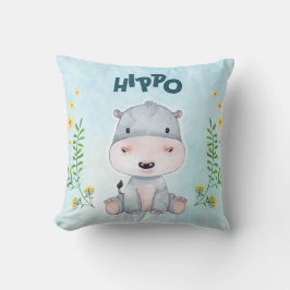 Niedlicher Hippo-Kinderzimmer-Raum Kissen