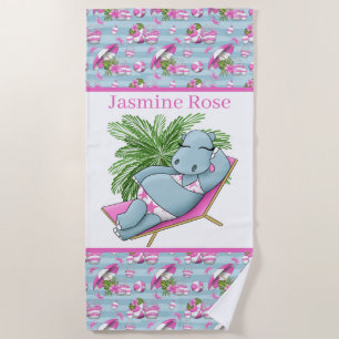 niedlicher Hippo-Liebhaber Strandtuch