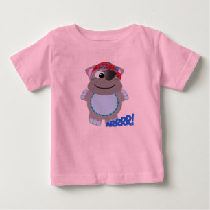 Niedlicher Hippo-Pirat Baby T-shirt