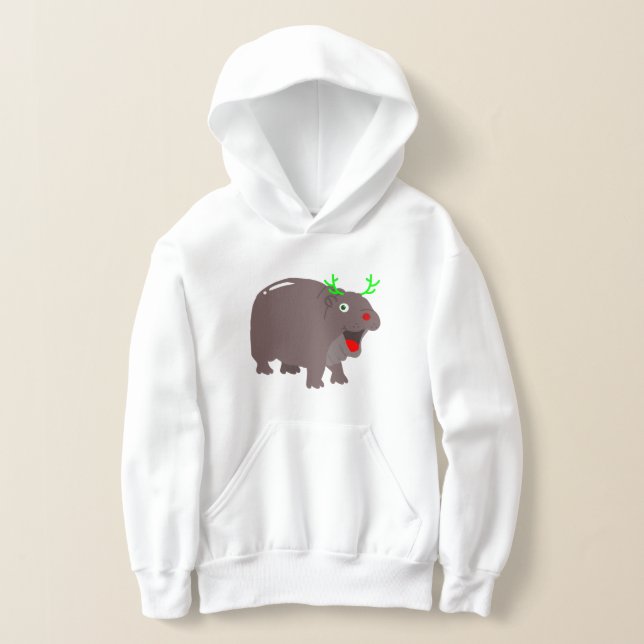 niedlicher Hippo-Rentiere Hoodie (Ablage )