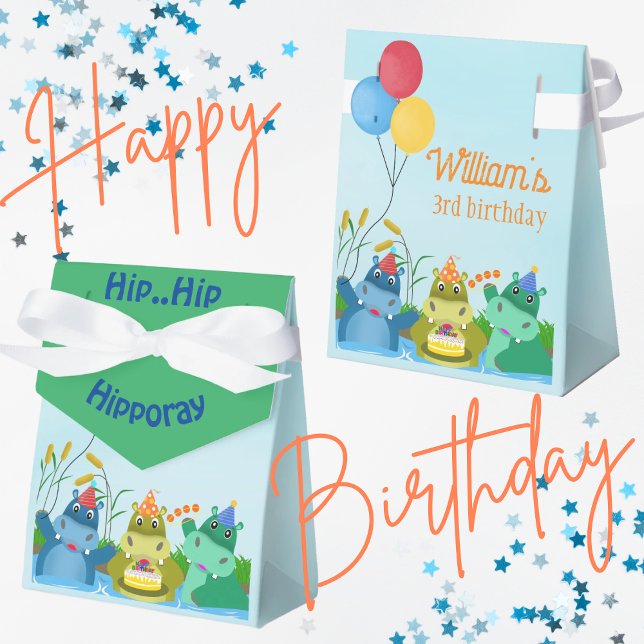 Niedlicher Hippo Safari Fluss Birthday Geschenkschachtel (Von Creator hochgeladen)