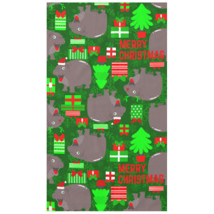 niedlicher Hippo-Weihnachtsweih Tischdecke