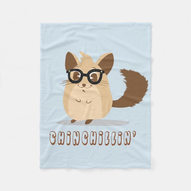 Niedlicher Hipster Chinchilla Fleece Blanket (Vorderseite)