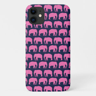 Niedlicher Hipster Elephant Muster Rosa Blau Case-Mate iPhone Hülle