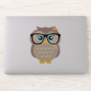 Niedlicher Hipster-Girly Eule Aufkleber