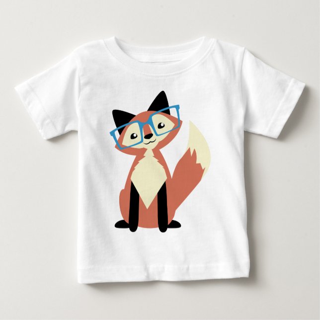 Niedlicher Hipster-GläserFox Baby T-shirt (Vorderseite)
