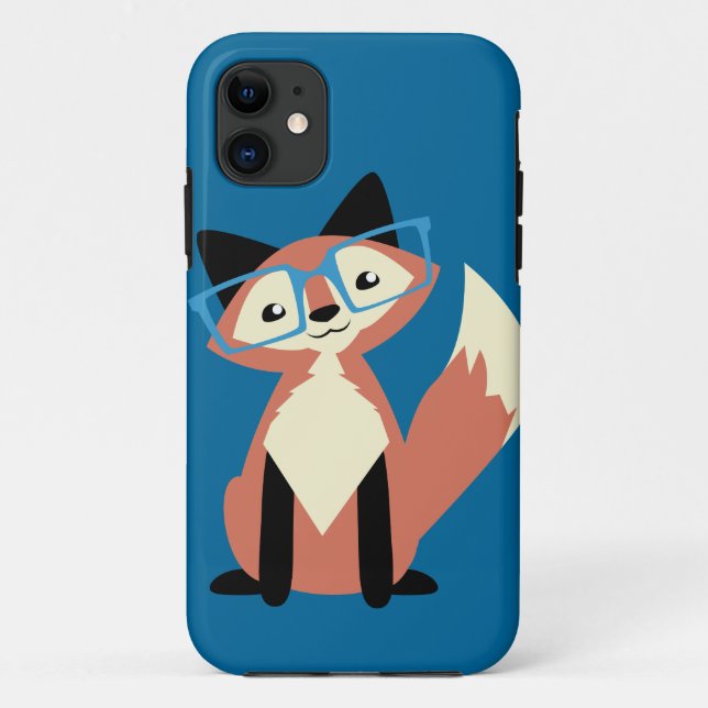 Niedlicher Hipster-GläserFox Case-Mate iPhone Hülle (Rückseite)