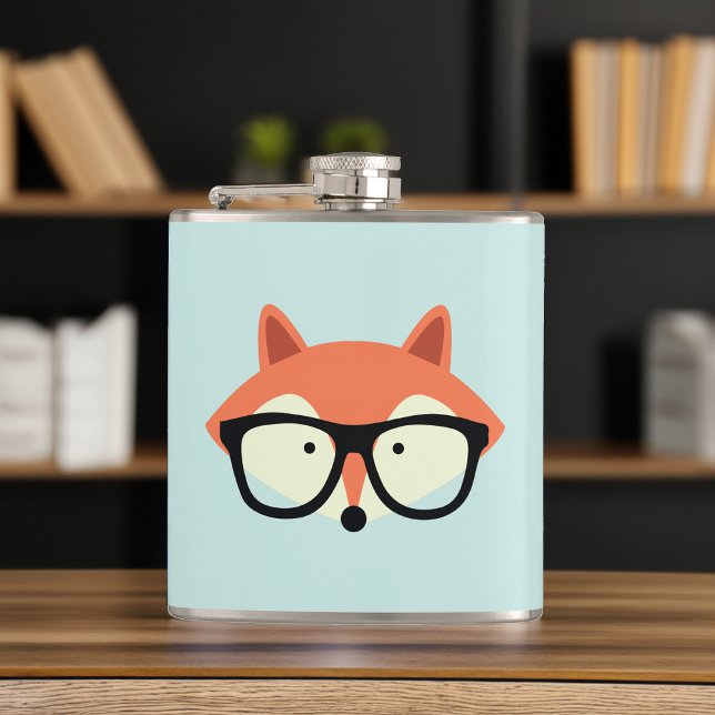 Niedlicher Hipster Red Fox Flachmann (Von Creator hochgeladen)