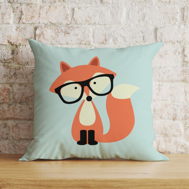 Niedlicher Hipster Red Fox Kissen (Von Creator hochgeladen)