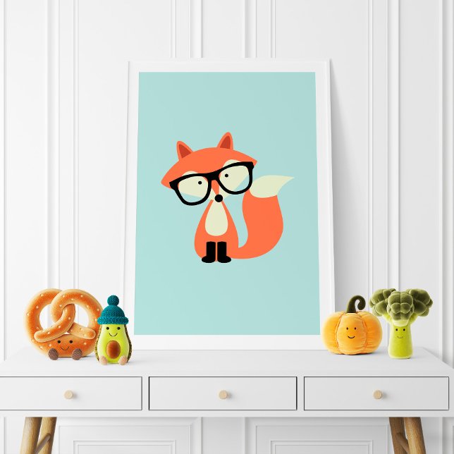 Niedlicher Hipster Red Fox Poster (Von Creator hochgeladen)