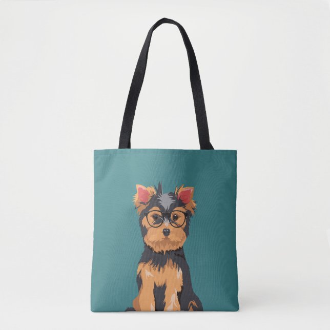 Niedlicher Hipster wenig Yorkshire-Terrier Tasche (Vorderseite)