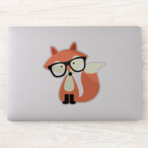 Niedlicher Hipsterroter Fox Aufkleber