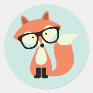 Niedlicher Hipsterroter Fox Runder Aufkleber