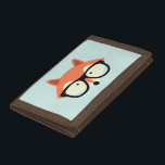 Niedlicher Hipsterroter Fox Tri-fold Portemonnaie<br><div class="desc">Entzückende vektorillustration eines niedlichen kleinen roten Fuchses,  der ein übergroßes Paar Gläser trägt.</div>