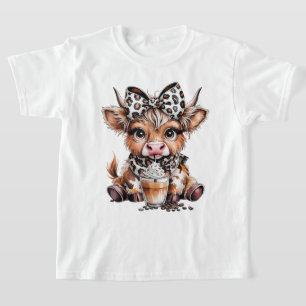 Niedlicher Hochlandkuhkaffee Addict Funny Drink Ka T-Shirt