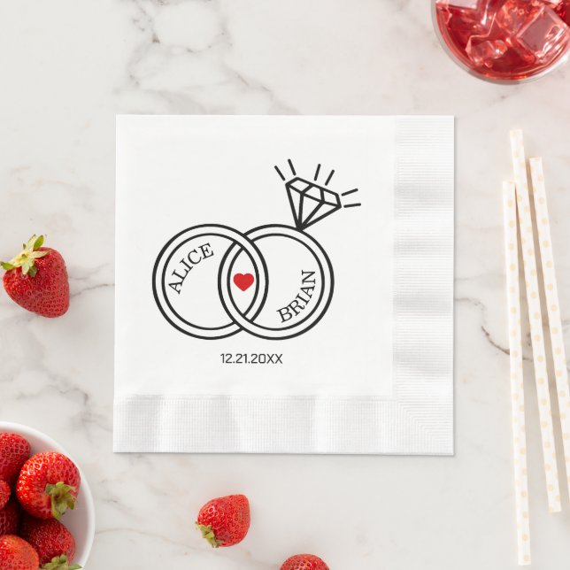 Niedlicher Hochzeitscocktail Serviette (Beispiel)