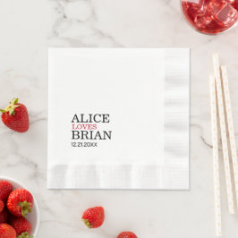 Niedlicher Hochzeitscocktail Serviette