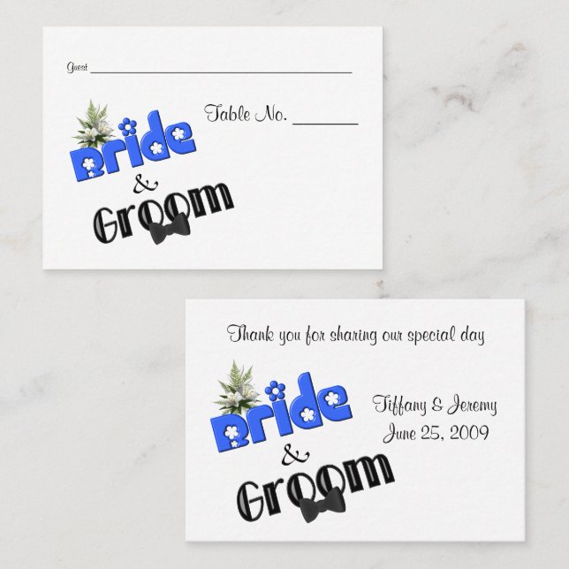 Niedlicher Hochzeitstisch für Braut und Baum Platzkarte (Vorne/Hinten)