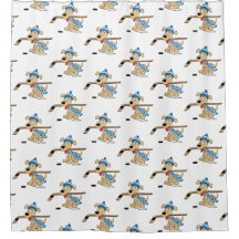 Niedlicher Hockey-Hund mit Hockey-Stock im