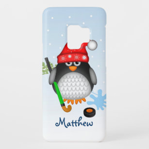 Niedlicher Hockey-Pinguin mit Hut und individuelle Case-Mate Samsung Galaxy S9 Hülle