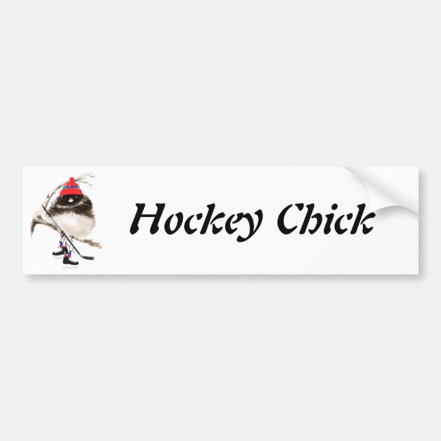 Niedlicher Hockeykick, Sportvogel Autoaufkleber (Vorne)