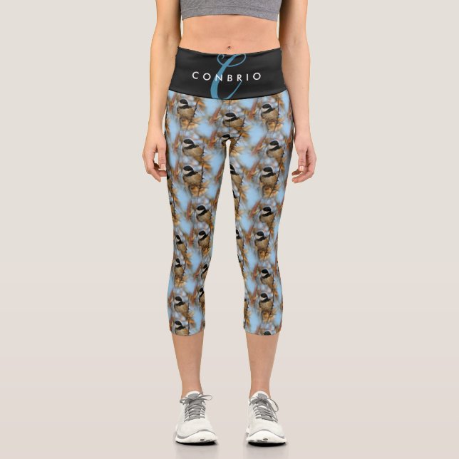 Niedlicher hoffnungsvoller Schwarzkicherling-Songb Capri Leggings (Vorderseite)