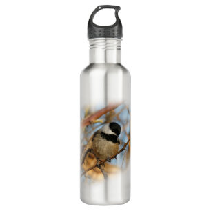 Niedlicher hoffnungsvoller Schwarzkicherling-Songb Edelstahlflasche