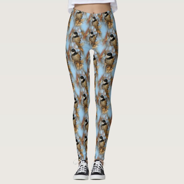 Niedlicher hoffnungsvoller Schwarzkicherling-Songb Leggings (Vorderseite)