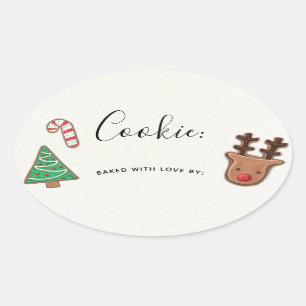 Niedlicher Holiday Cookie Exchange-Aufkleber Ovaler Aufkleber