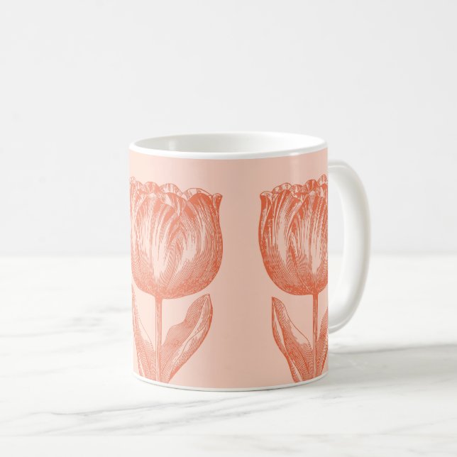 Niedlicher holländischer Tulip Floral Zeichnend Na Kaffeetasse (VorderseiteRechts)