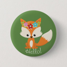 Niedlicher Holzfuchs Button