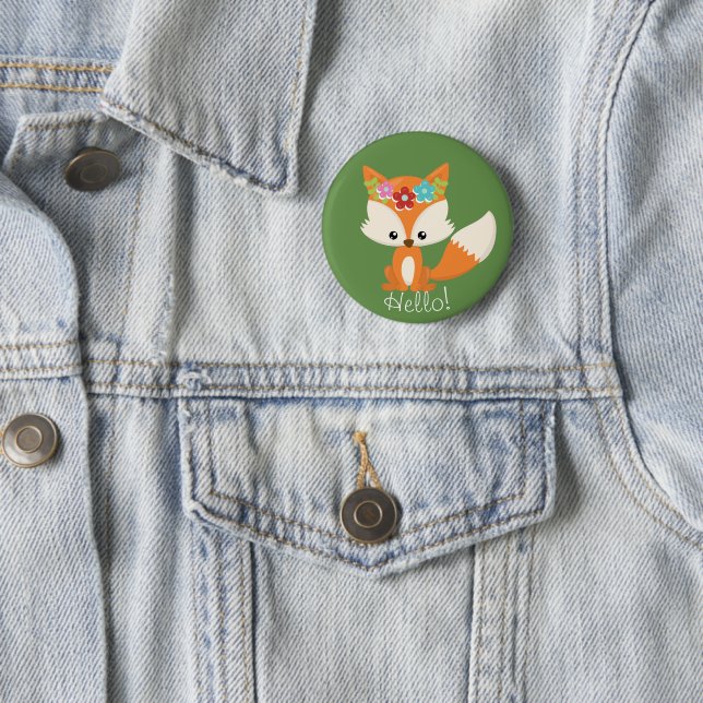Niedlicher Holzfuchs Button (Beispiel)