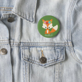 Niedlicher Holzfuchs Button