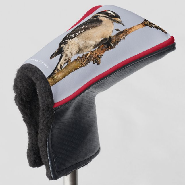 Niedlicher Holzspecht auf Obstbaum Golf Headcover (3/4 Vorderseite)