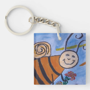 Niedlicher Honey Bee Acrylring Schlüsselanhänger