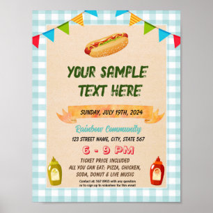 Niedlicher Hotdog-Flyer Poster