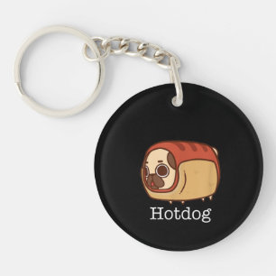 Niedlicher Hotdog Lieblicher Mops Hund Lover Schlüsselanhänger