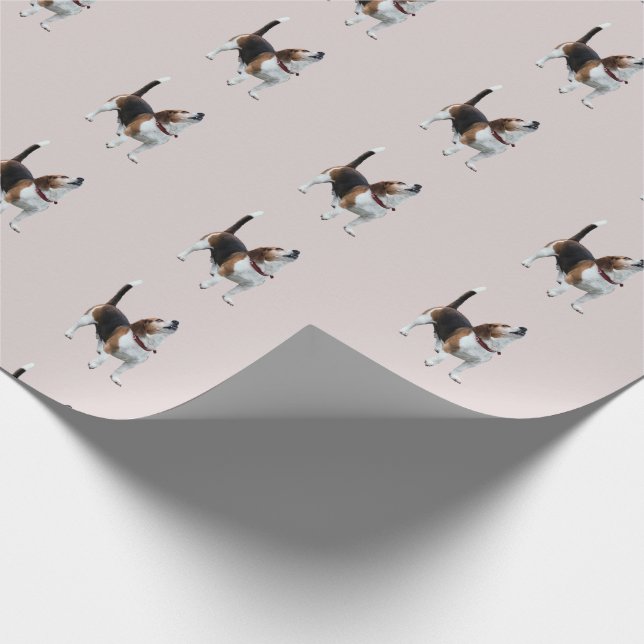 Niedlicher Howling-Beagle    Geschenkpapier (Ecke)