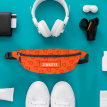 Niedlicher Hübscher Orange Red Heart Liebe Muster 