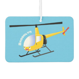 Niedlicher Hubschrauber mit gelbem Cartoon Autolufterfrischer