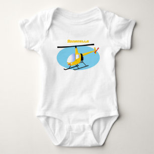 Niedlicher Hubschrauber mit gelbem Cartoon Baby Strampler