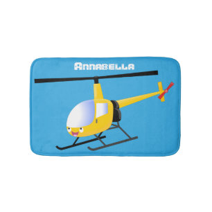 Niedlicher Hubschrauber mit gelbem Cartoon Badematte