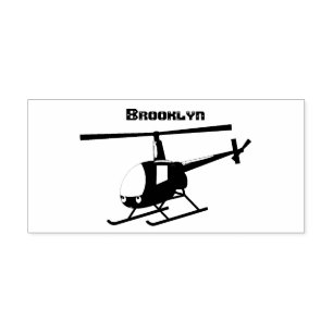 Niedlicher Hubschrauber mit gelbem Cartoon Gummistempel