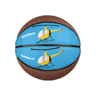 Niedlicher Hubschrauber mit gelbem Cartoon Mini Basketball