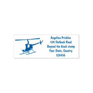 Niedlicher Hubschrauber mit gelbem Cartoon Permastempel