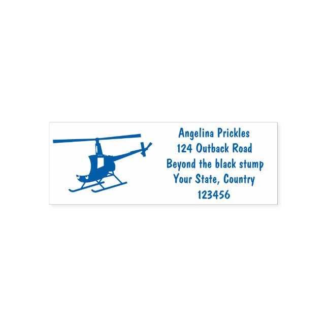 Niedlicher Hubschrauber mit gelbem Cartoon Permastempel (Design)