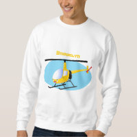 Niedlicher Hubschrauber mit gelbem Cartoon